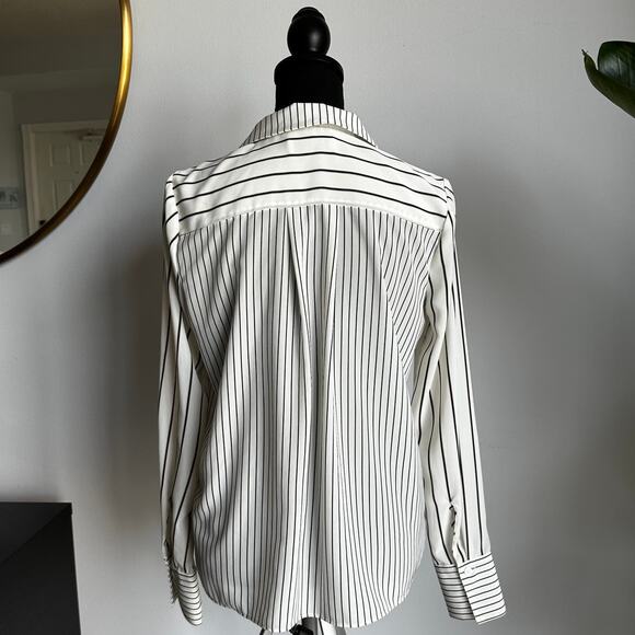 Bailey / 44 Off White with Black Stripes Blouse Sz S - Picture 7 of 10